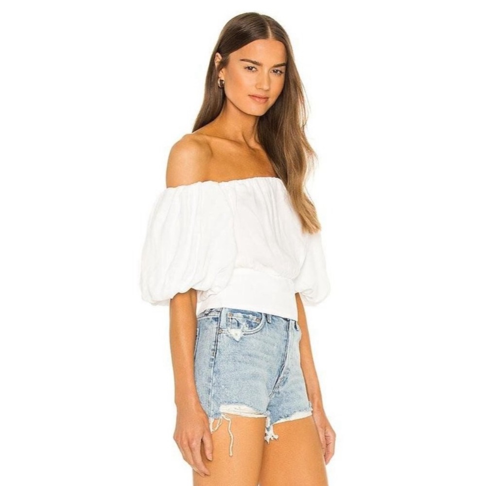 AFRM Ani Top- Cropped- White Off The shoulder